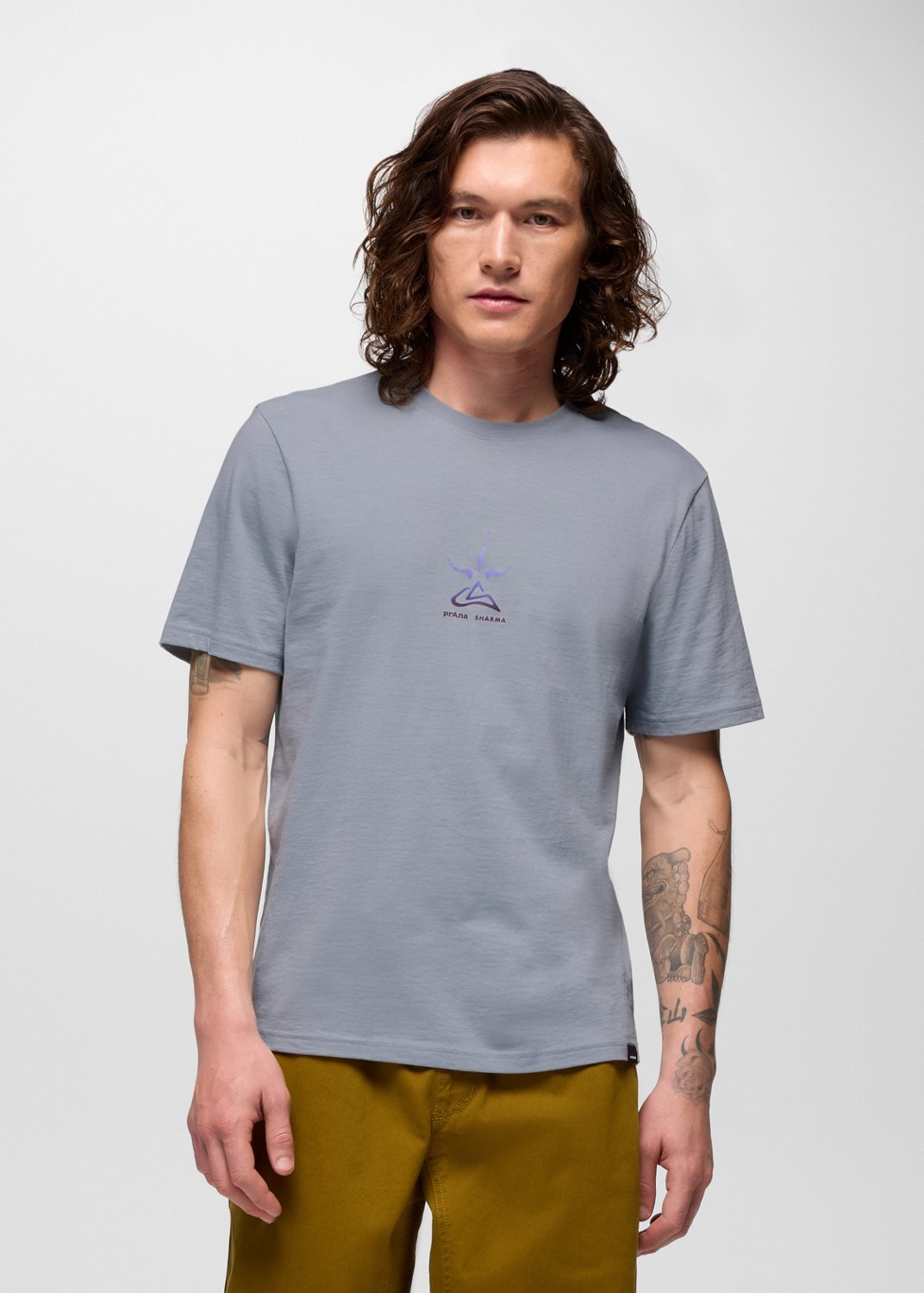 Mens prAna Sharma Mandala Boulder Graphic Tee - Quarry