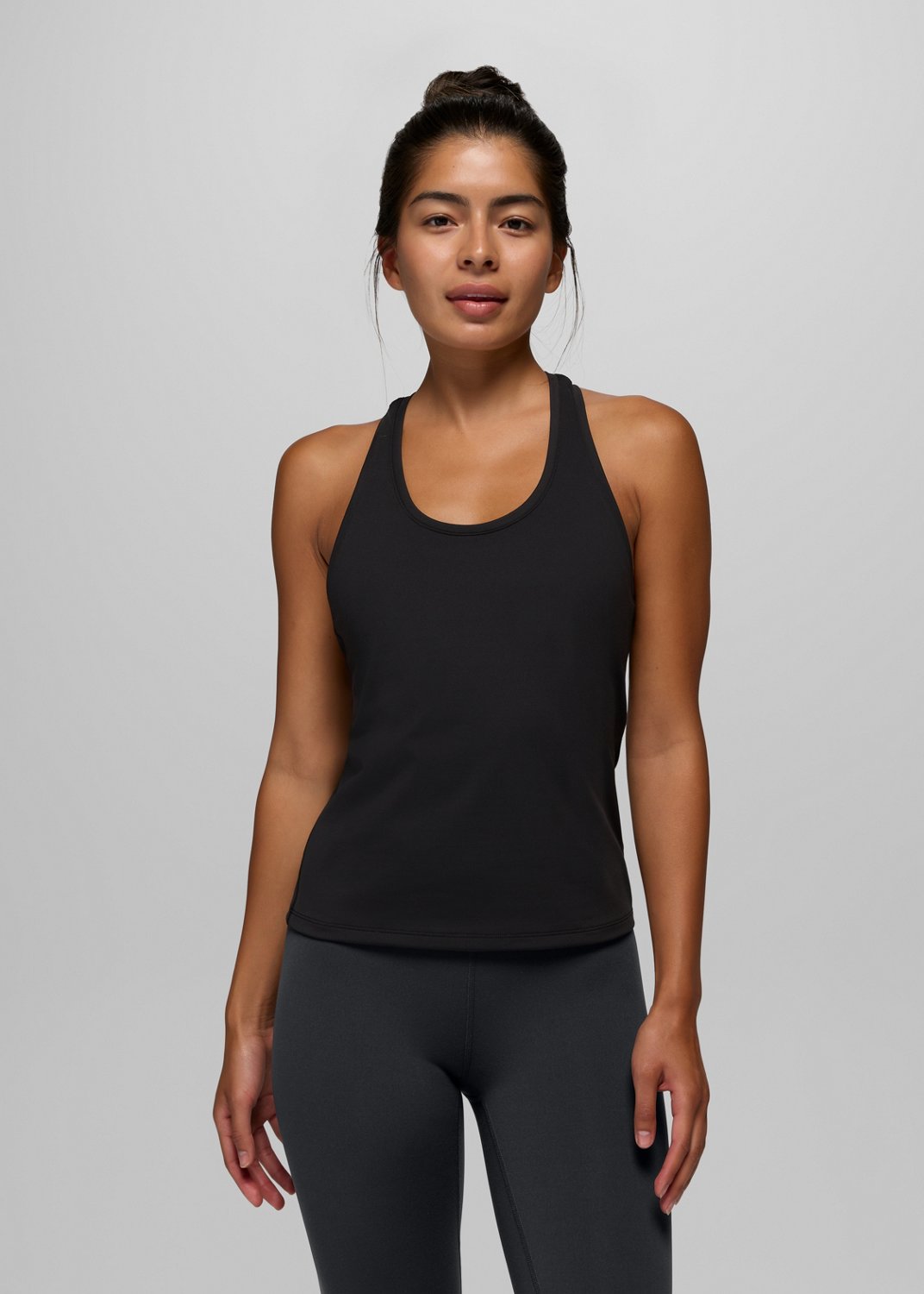 Womens prAna Luxara™ Racerback Long Tank - Black