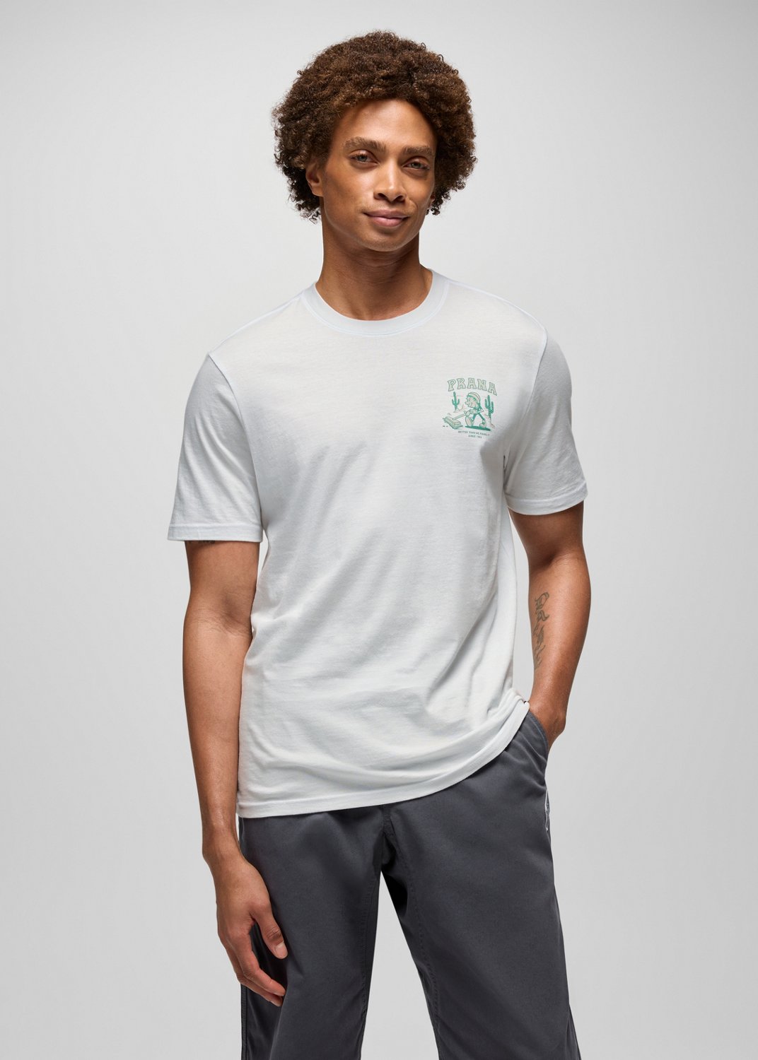 Mens prAna Future Steward Graphic Tee - Soft White