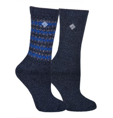 Columbia Women's Texture Wool Crew Sock 2PK - O/S - Blue