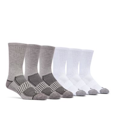 Columbia Men's Crew With Pique Footbed Socks - 6 Pack-