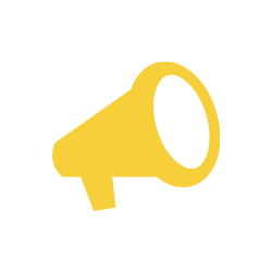 Icon of a yellow loud speaker