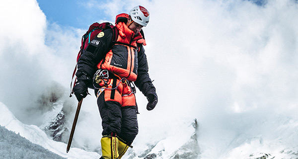 Mountain Hardwear Athlete Garrett Madison in Absolute Zero Suit at Everest Base Camp