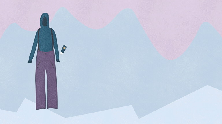 gif of packing your ski pack