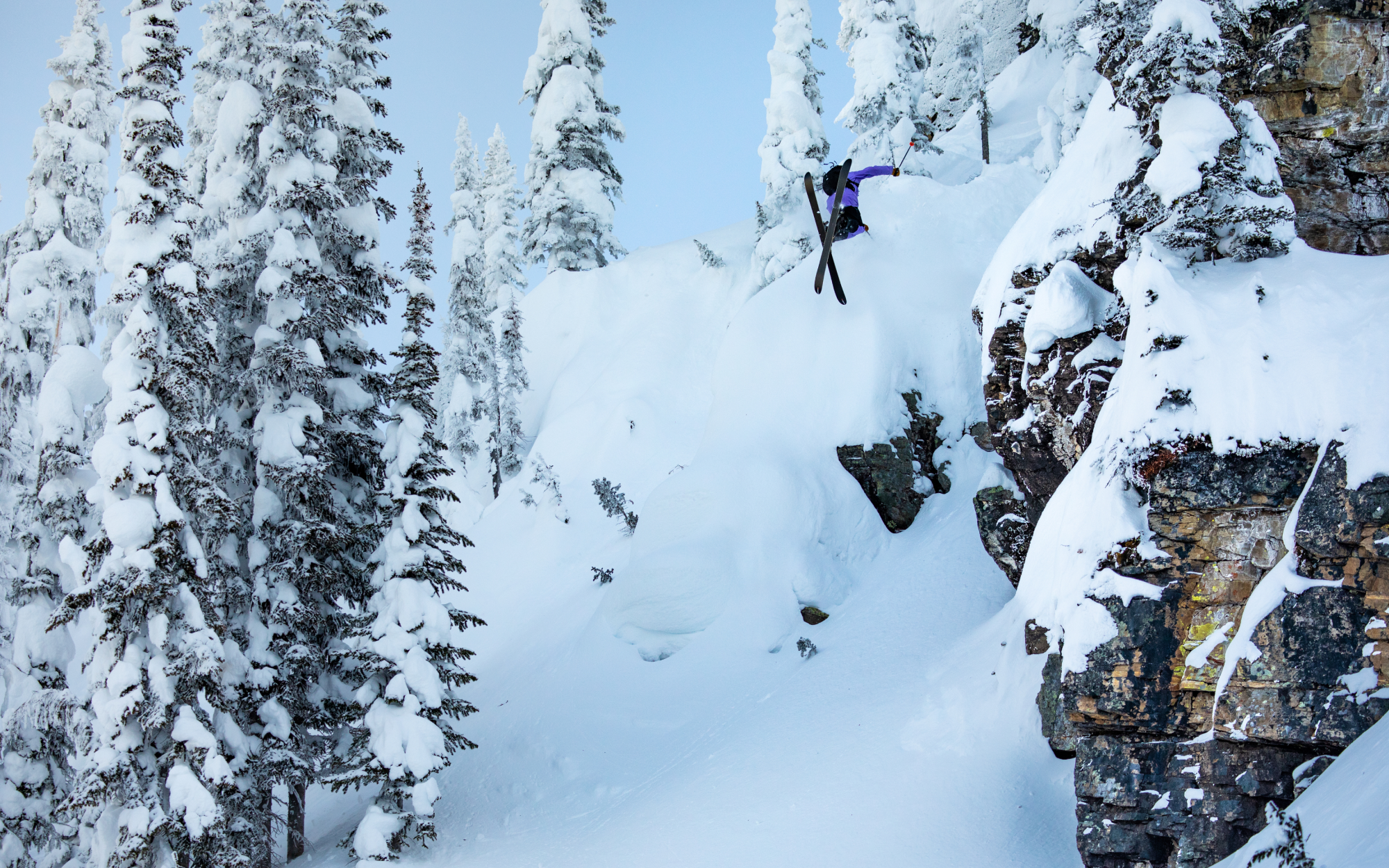 Hank Stowers styles a 3 in the Canadian backcountry.