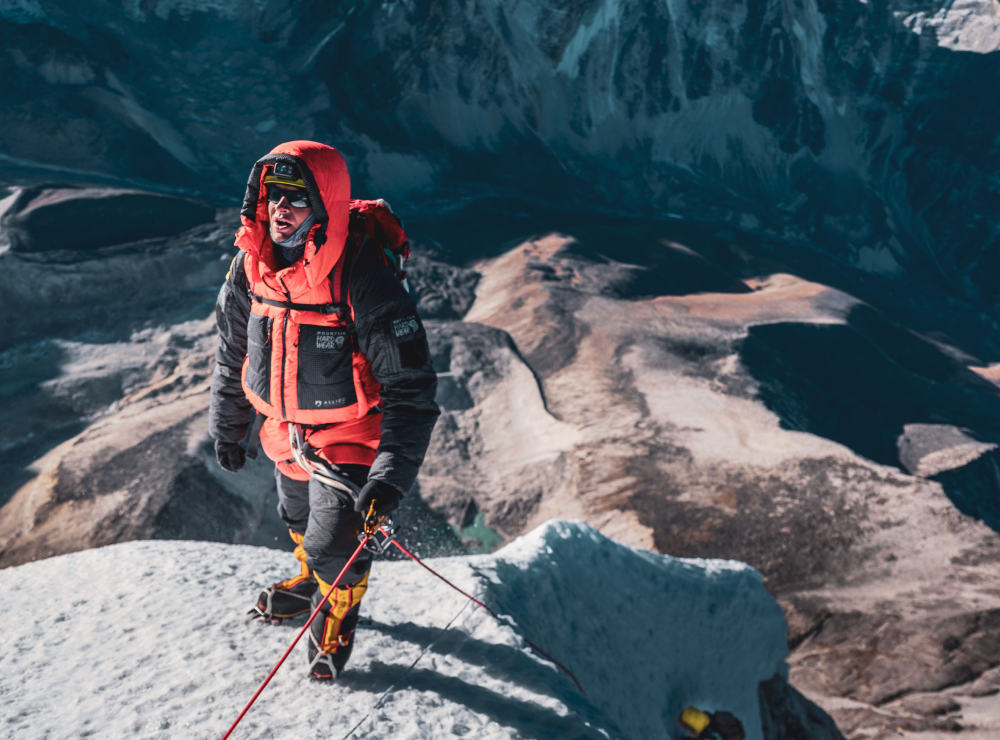 Garrett Madison in the Absolute Zero Suit while on an expedition to Ama Dablam.