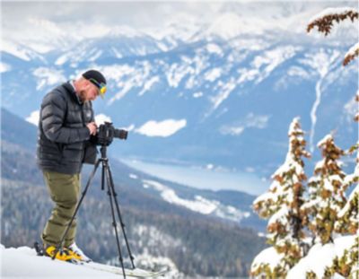 Director Ryan-Paul Collins behind the camera while on the mountain in backcountry of B.C.
