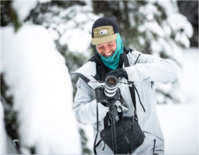 Director Ryan-Paul Collins behind the camera while on the mountain in backcountry of B.C.
