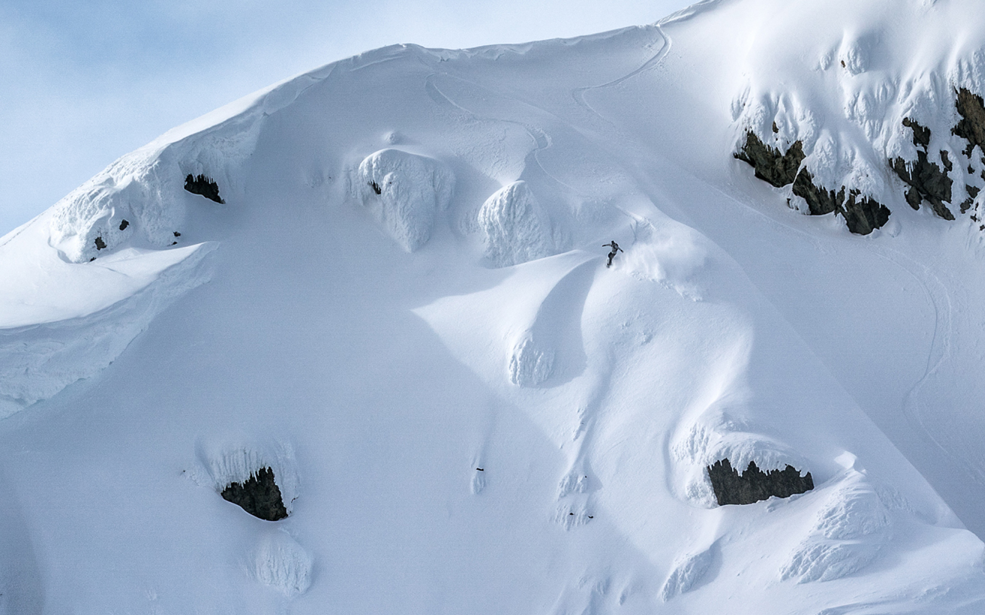 Bruce Johnston rides a beautiful line in the B.C. backcountry.