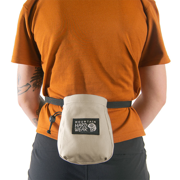 View of the Try Hard Chalk Bag on model