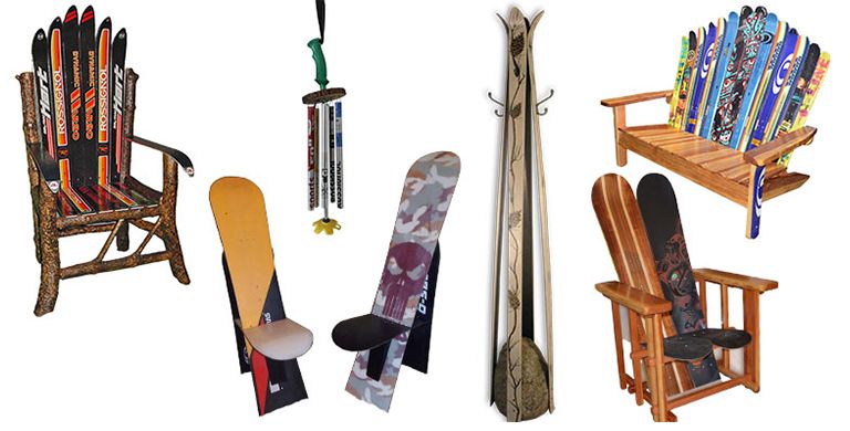 Learn more about the growing trend of repurposing old skis for furniture and décor.