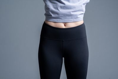 High-waisted fit with flat, wide waistband
