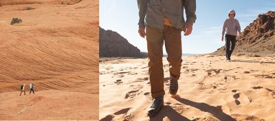 Cody hiking in the Utah desert wearing the Hardwear AP Pant
