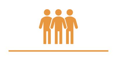 Illustration of three orange people