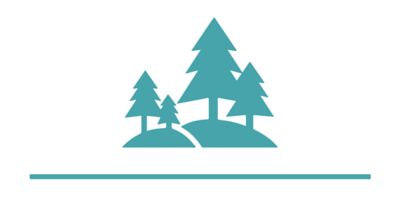 Illustration of blue-green trees.