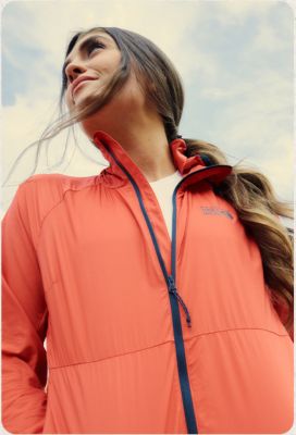 Women's Lightweight Waterproof Hooded Adjustable Drawstring Waisted Pocket  Curved Hem Zipper Hiking Jacket - Halara