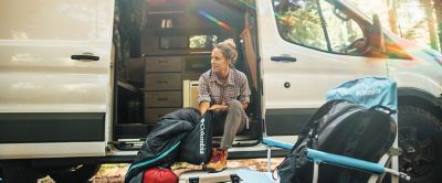 Women with camper van