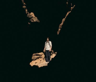 Hiking in the dramatic shadows of the Utah canyons