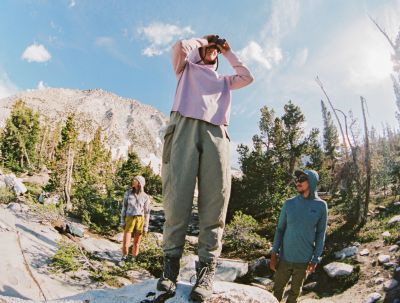 Hiking on a sunny day.