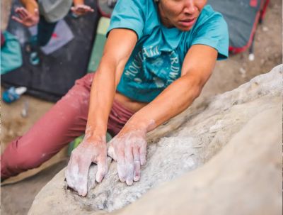 Climbing.