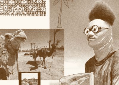 Collage of Bryce and his Morocco travels.