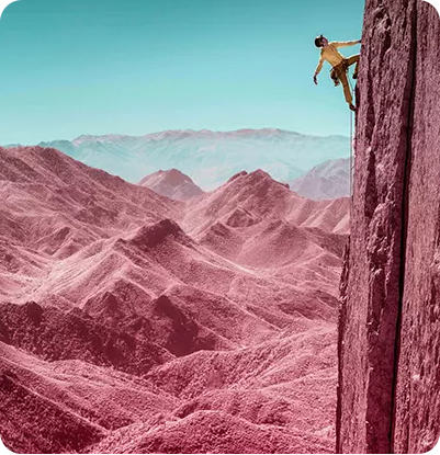 all day epic - infrared shot of a climber above the Yosemite Valley