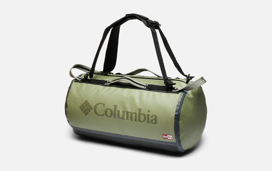 A product shot of Columbia Sportswear’s OutDry Ex 40-liter duffel bag set against a white background. 