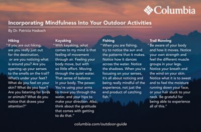 Guide to incorporating mindfulness into your outdoor activities. 