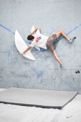 Jesse climbing.