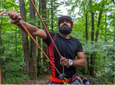 Ishmail Azimulla belaying.
