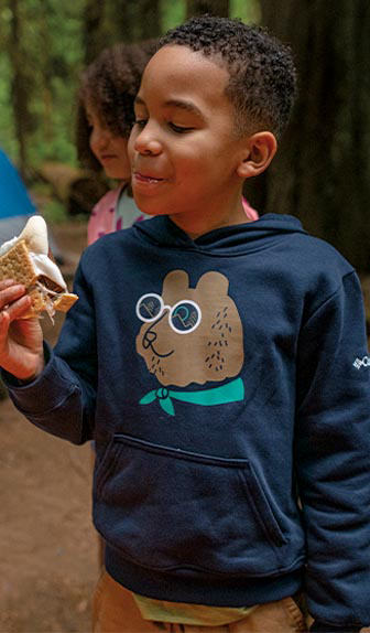 Kid with a s'more