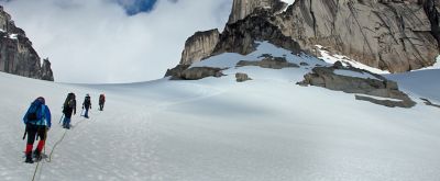 mountaineering in the high Canadian alpine