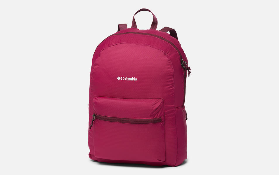 A product shot of Columbia Sportswear’s Lightweight Packable 21L kids backpack set against a white background. 