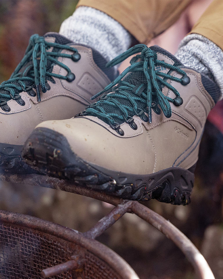 A close up of womens hiking boots.