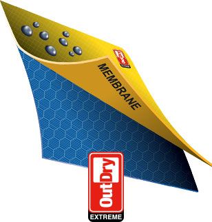 OutDry Extreme logo with tech illustration. 