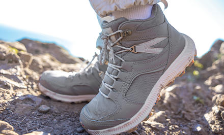 Close-up of a person wearing shoes with Omni-Grip Live.