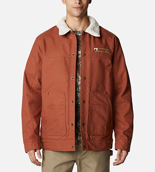 Close-up of a Roughtail Sherpa lined field jacket. 