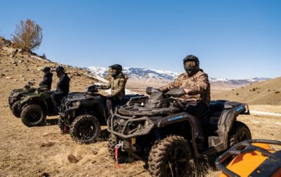 Four people riding quads outside Livingston, Montana. 