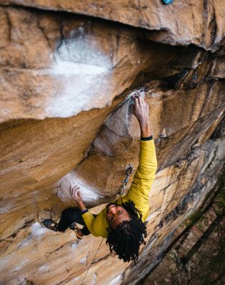 Caleb climbing.