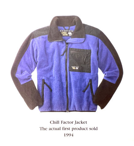 The Chill Factor. Our first product ever sold, 1994. After quickly showing up at our first trade show will a full line - something most people in the industry didn’t think could be done - the first product we wrote and order for was The Chill Factor Fleece Jacket. Warm yet breathable with distinct black color blocking and chest pocket, this style was signature Ingrid Harshbarger, our first Head of Design. She influenced all product for the first decade of Mountain Hardwear.