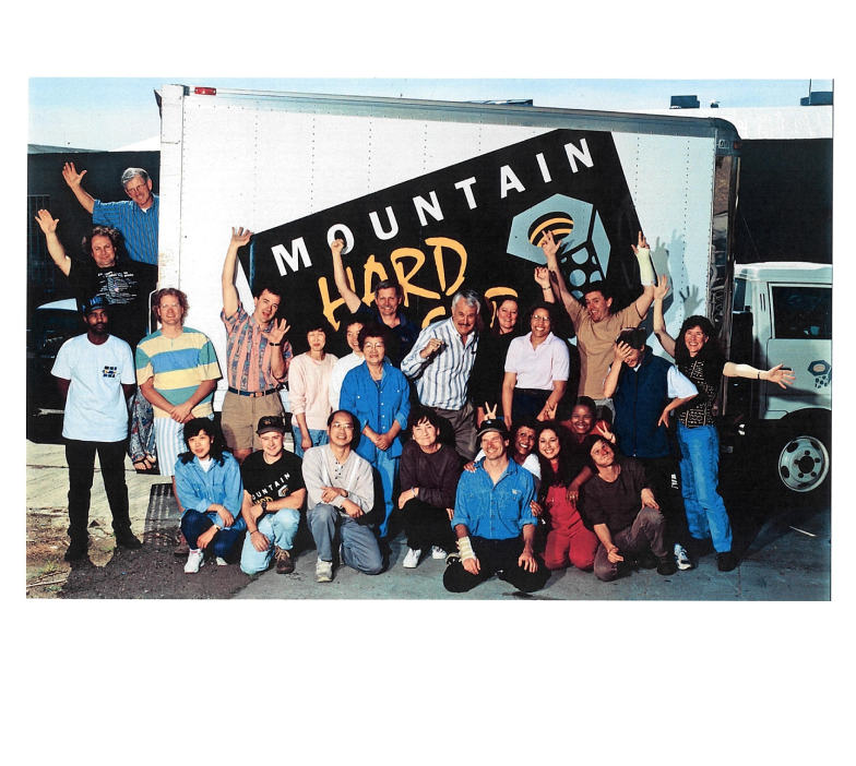 Mountain Hardwear founders take a team photo at a trade show in 1994.
