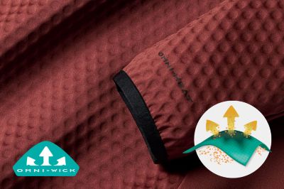 Close up of Omni Heat Helix fabric showing the hexagonal performance heat cells from the outside.