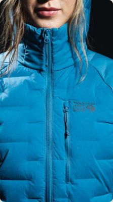 detail shots of the Women’s Stretchdown™ Hoody