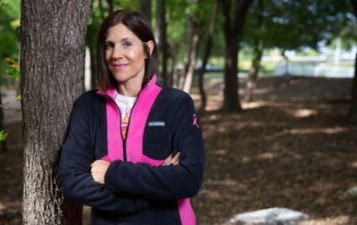 Columbia pink fleece cheap jacket breast cancer