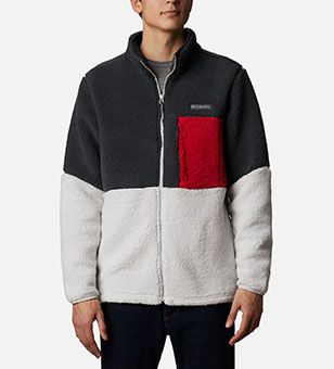 A man in a fleece jacket. 