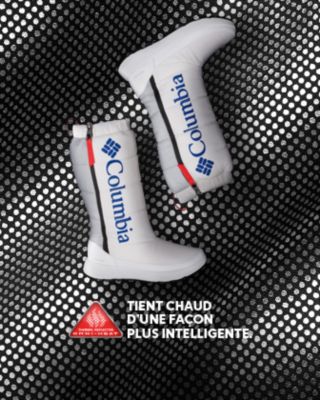 White insulated snow boots. WARM SMARTER. 