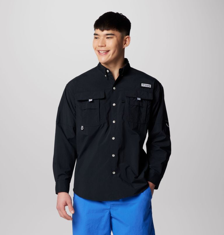 Thumbnail: Men’s PFG Bahama II Long Sleeve Shirt, Color: Black, image 1