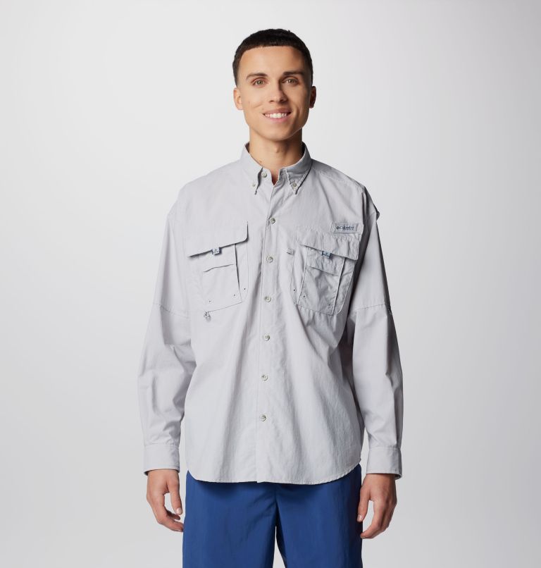 Men’s PFG Bahama II Long Sleeve Shirt, Color: Cool Grey, image 1