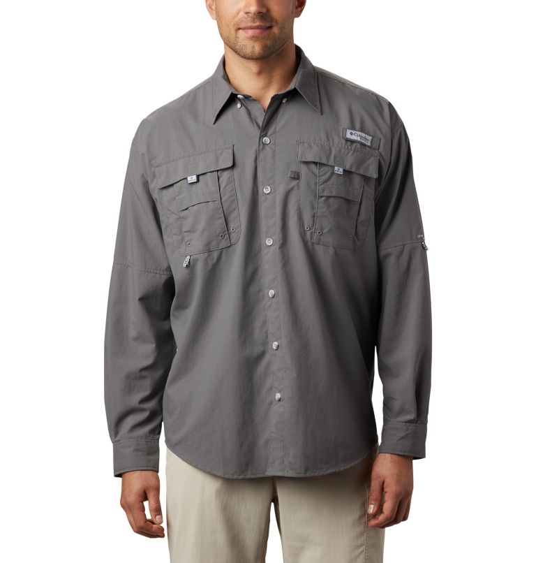Thumbnail: Men’s PFG Bahama II Long Sleeve Shirt, Color: City Grey, image 1