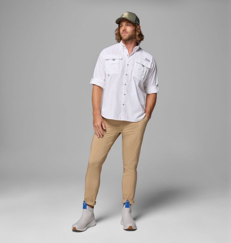 Men’s PFG Bahama II Long Sleeve Shirt, Color: White, image 2